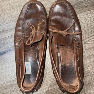Ermenegildo Zegna Size 8 Leather Flats in Brown